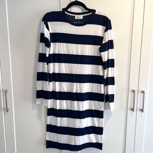 Legoe St. Tropez Blue and White Striped Maternity Dress